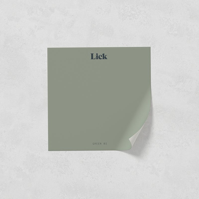 Lick peel and stick paint sample in Green 02
