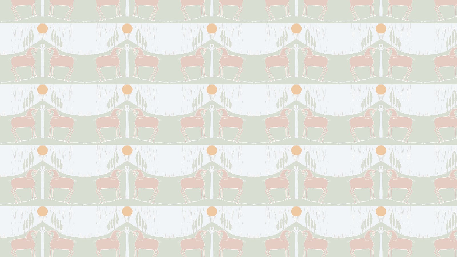 Lick x Annika Reed Western 02 white and mint green animal wallpaper