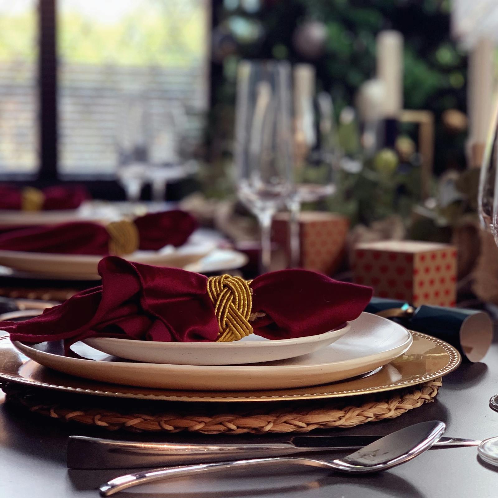 Christmas themed table decorations