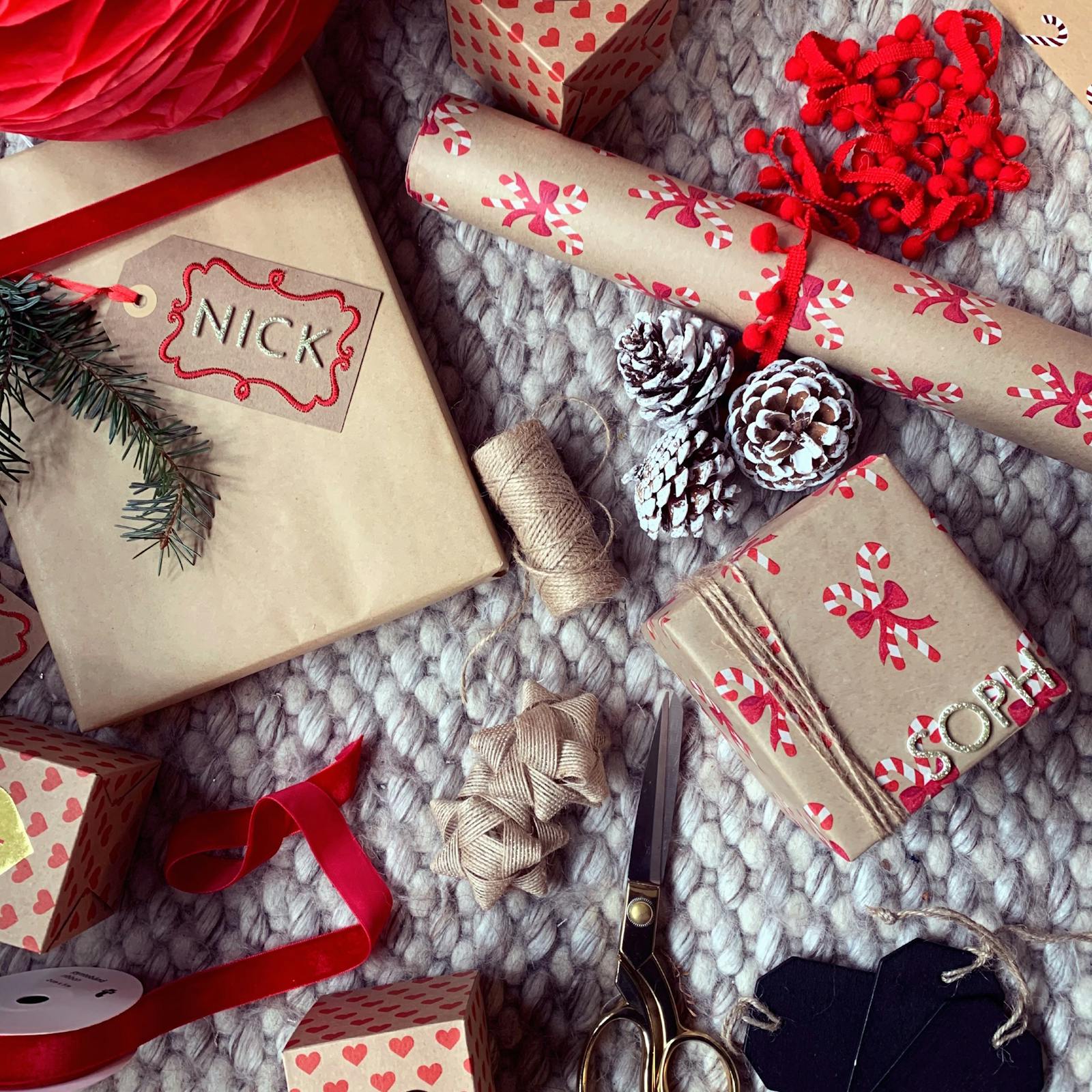 Homemade Christmas gift wrap