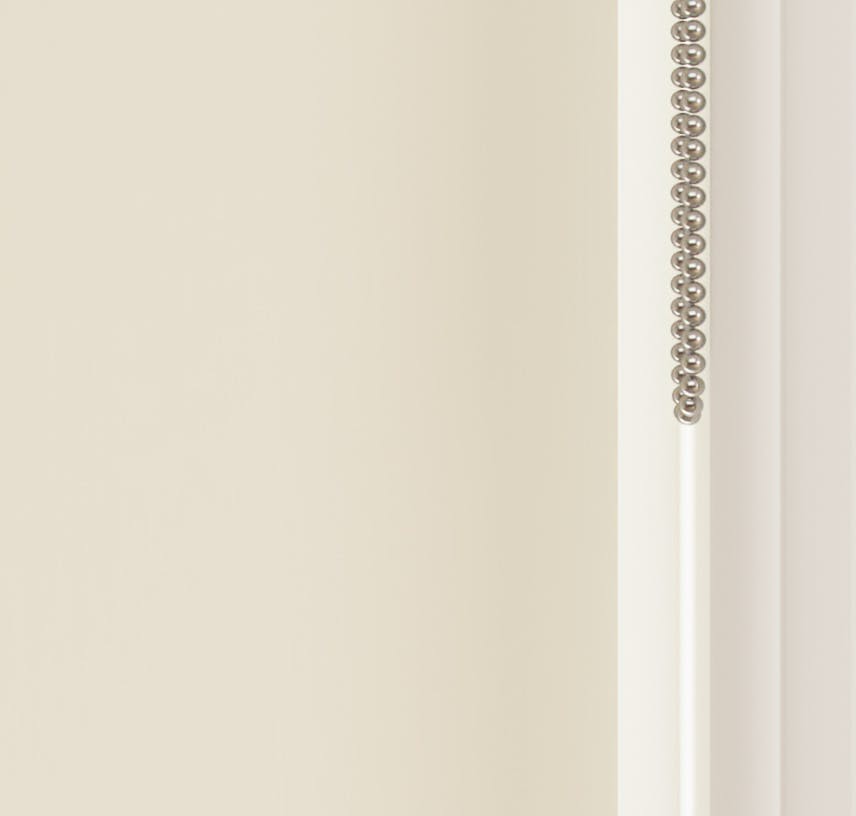 Close up view of Lick White 05 roller blinds