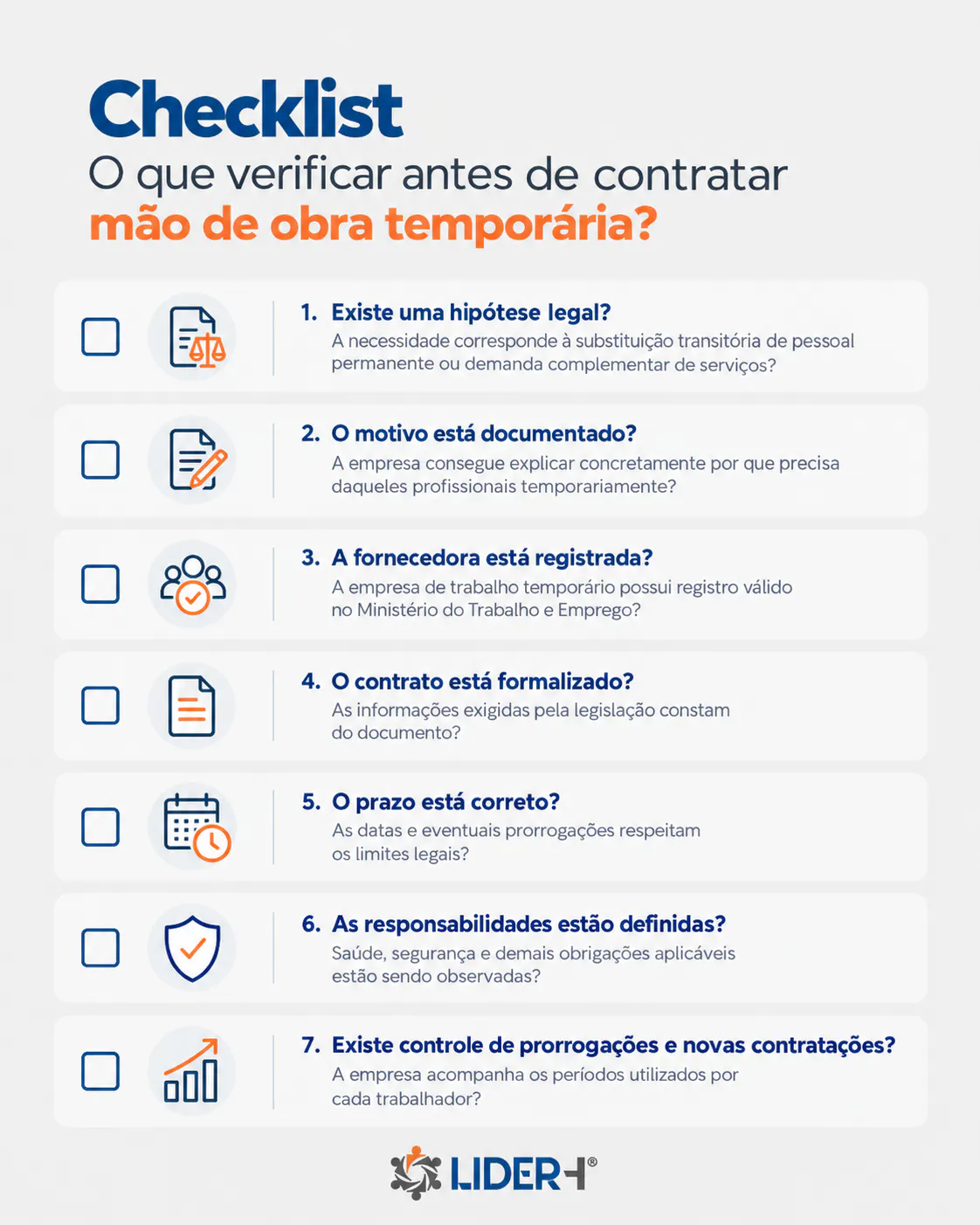 Checklist do que verificar antes de contratar mão de obra temporária