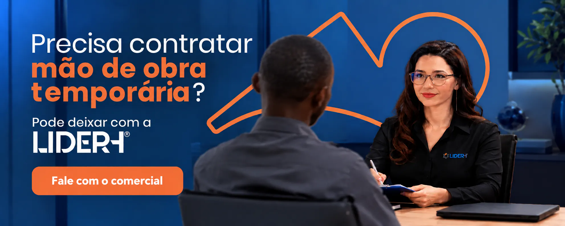 Banner da LIDERH® para contratação de mão de obra temporária