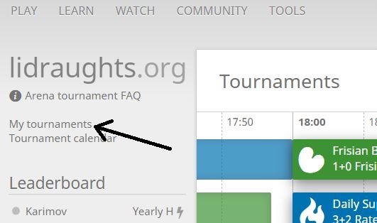 Link to my tournaments
