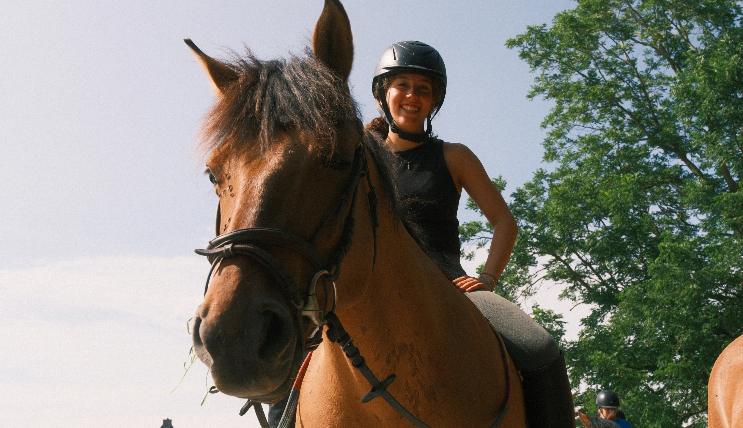 Portrait d’une cavalière à cheval