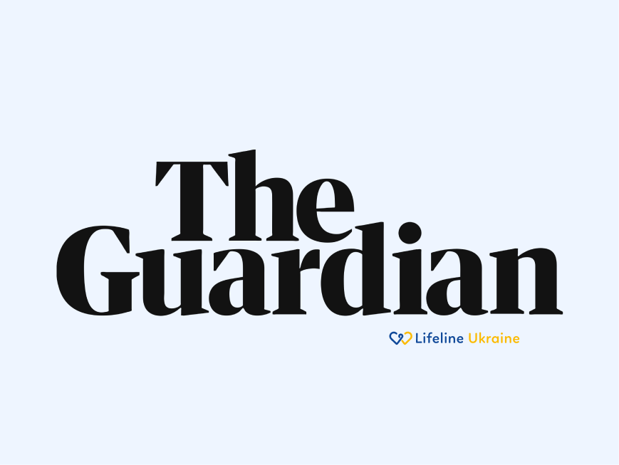 На зображенні - Напис "The Guardian" та логотип LifeLine Ukraine