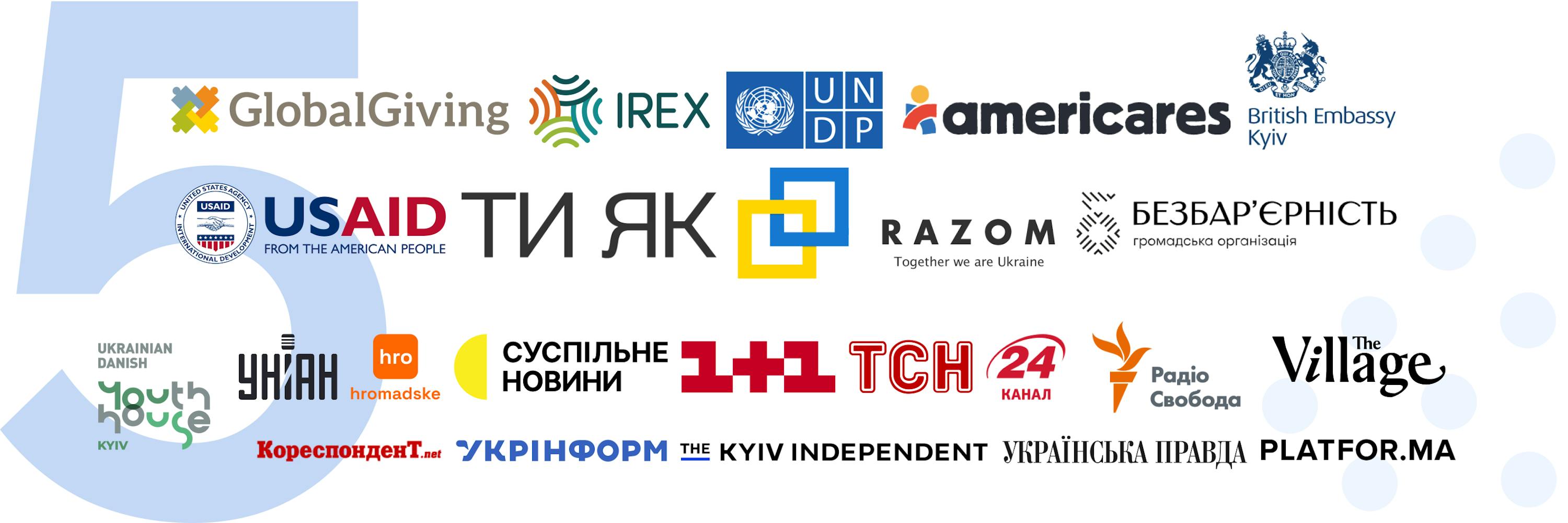 На зображенні - інформаційні партнери LifeLine Ukraine