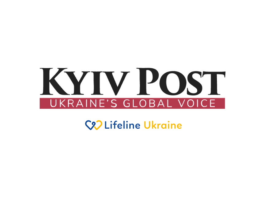 На зображенні - логотипи "Kyiv Post" та LifeLine Ukraine