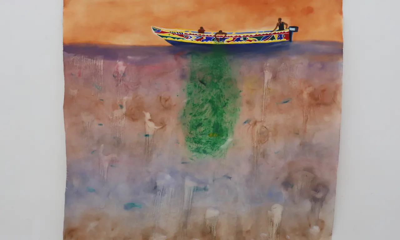 Khadija Cecile Niang, Pleine Mer, 2025, Oil on canvas © Khadija Cecile Niang