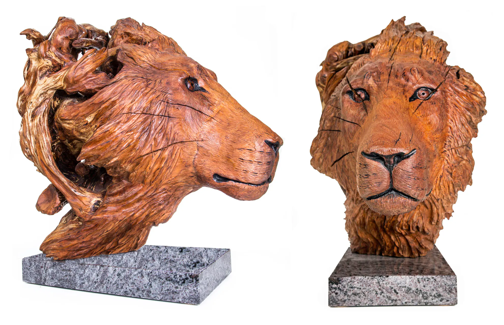 Seamus Cuddihy, Scarface, 2014. Cherry on Bahama blue granite. Image courtesy of the artist © Seamus Cuddihy