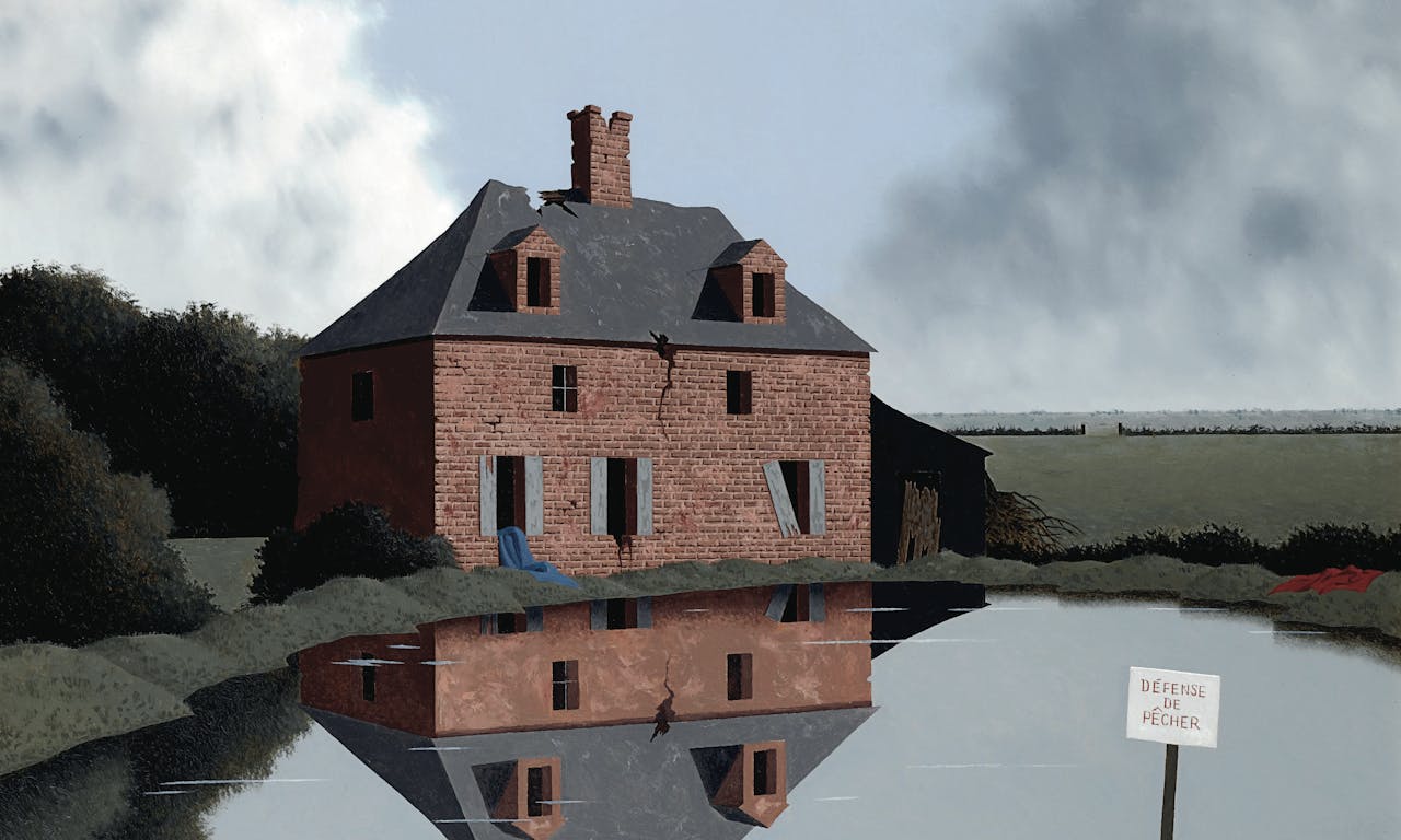 Tristram Hillier (1905-1983) Une ferme abandonnée en Mayenne, 1981 Oil on canvas Image courtesy of The Ingram Collection © The Estate of Tristram Hillier. All Rights Reserved 2025 Bridgeman Images