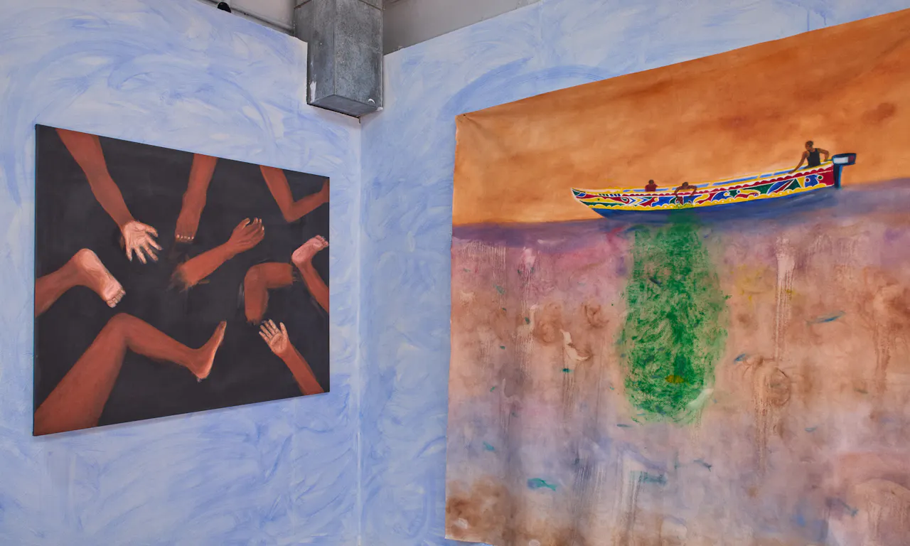 Degree Show installation shots 'Guedj Amoul Banxass (The Sea Has No Branches). Photographer, Cassian Gray
