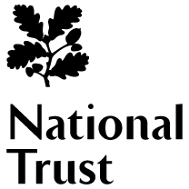 Black text logo for National Trust with their oak leaf emblem