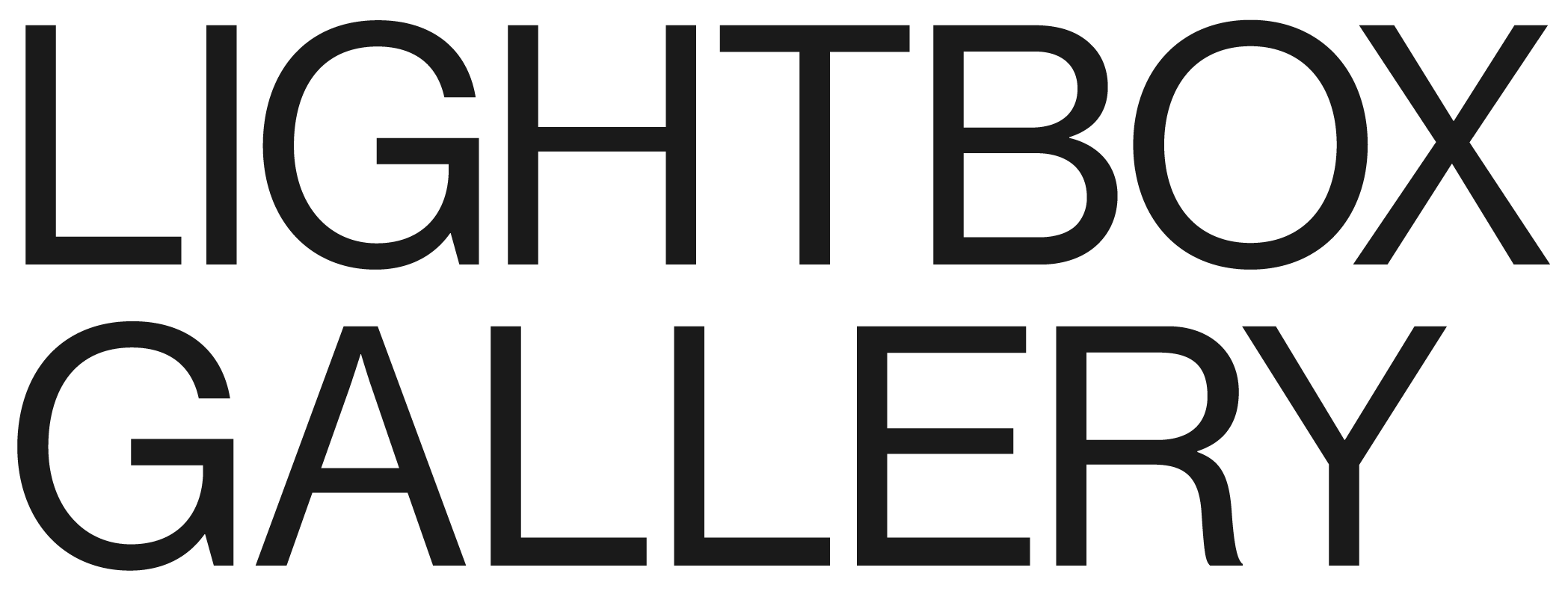 Black text logo for Lightbox Gallery