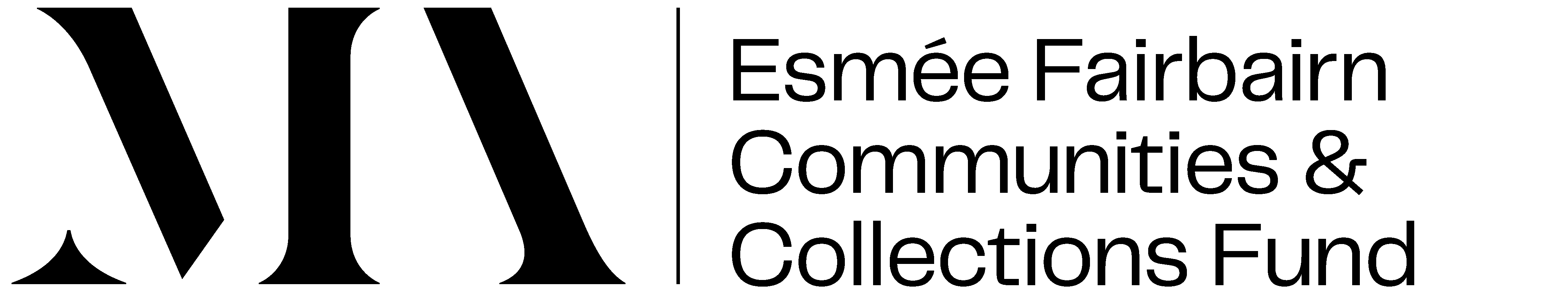 Black text logo for Esmee Fairburn Communities and Collections Fund