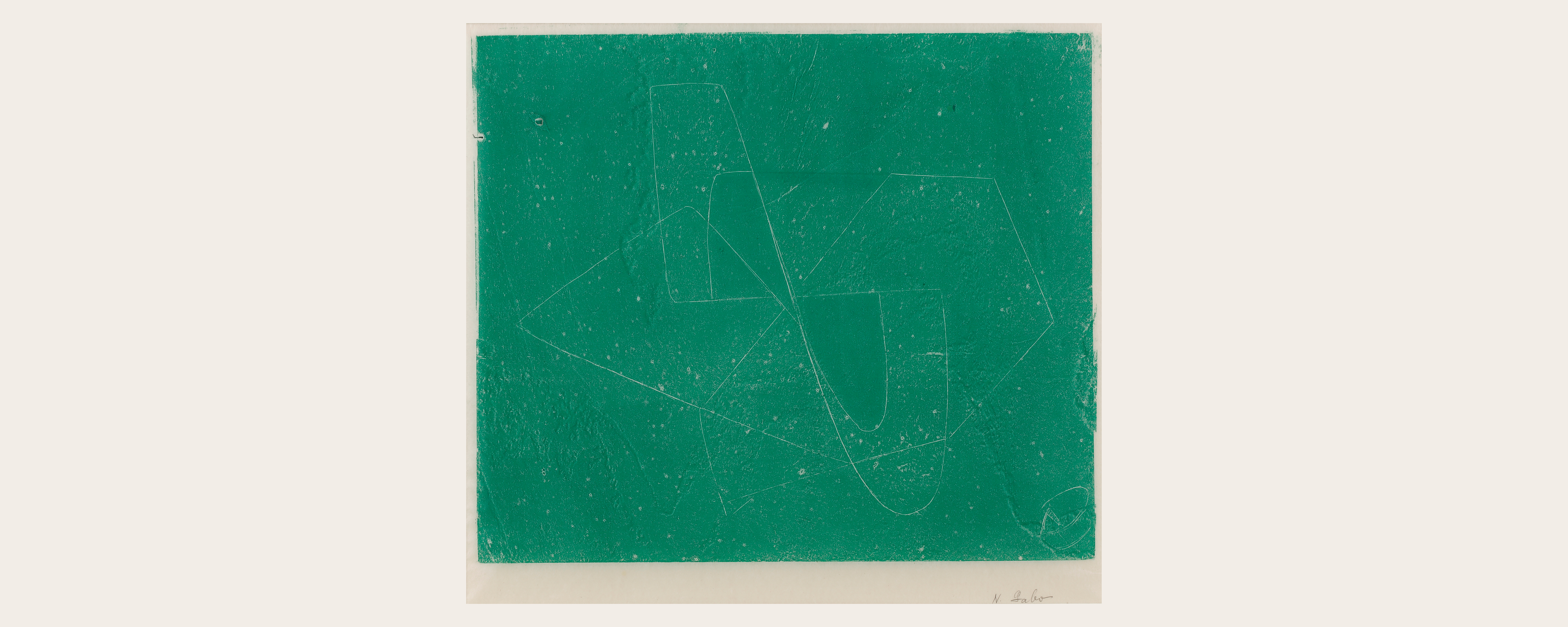 Naum Gabo (1890–1977), Opus Ten (WE 365), date unknown, Monoprint from professionally made end-grain block of Florida boxwood, Courtesy Cristea Roberts Gallery and the artist’s family 