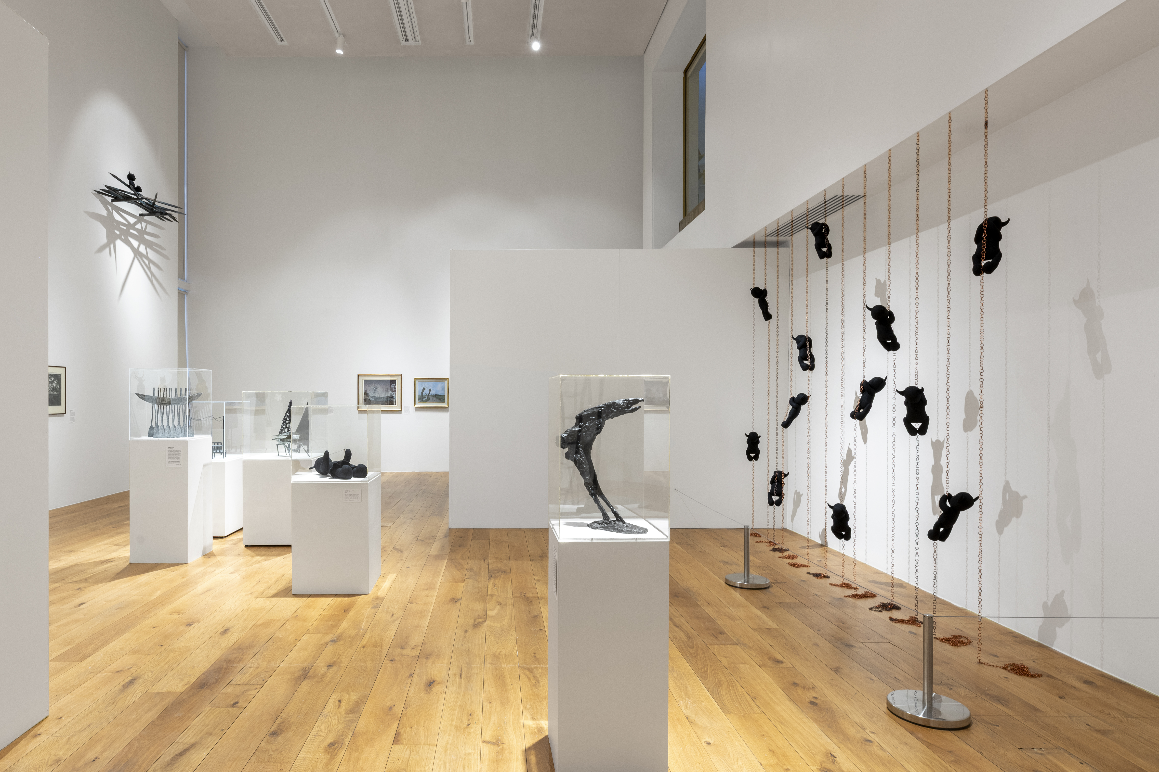 Installation photograph of 'Strange Bedfellows' by Permindar Kaur at Lightbox Gallery © Deniz Guzel, 2025