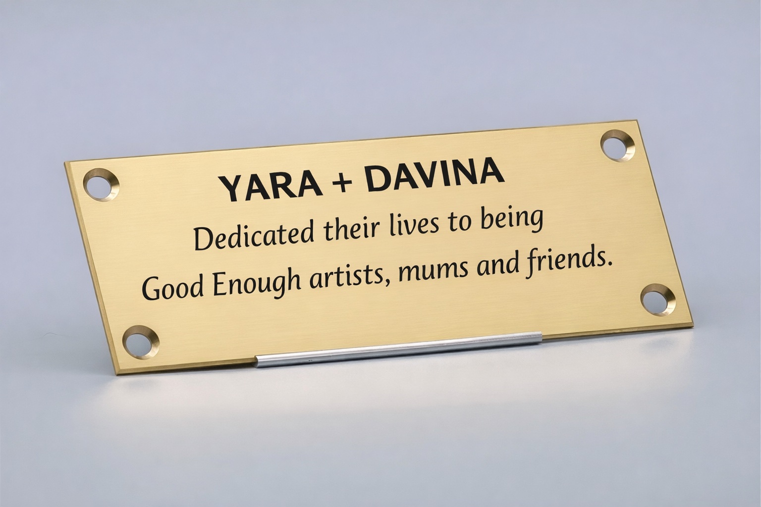 image shows a dedication to the artists Yara and Davina