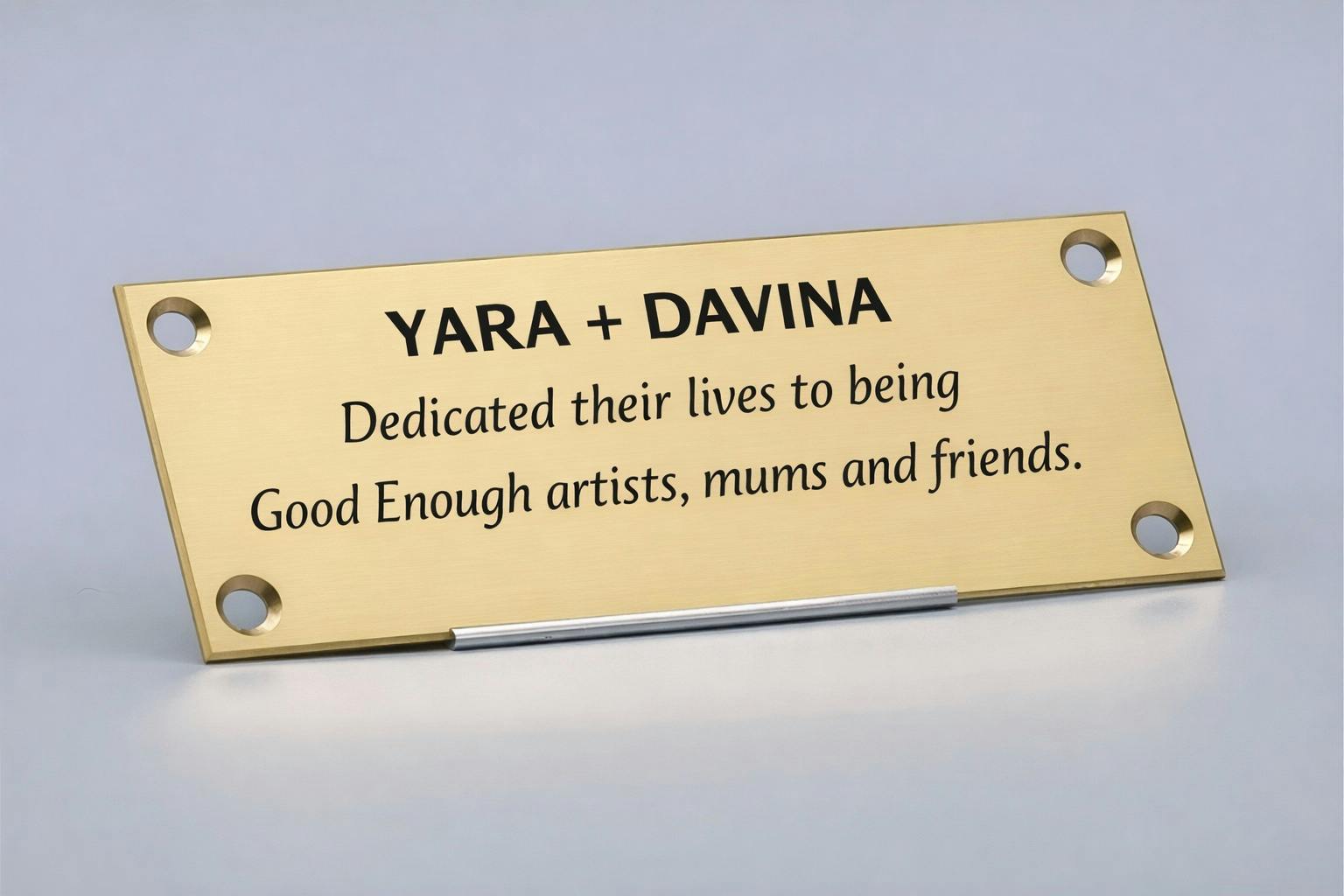 image shows a dedication to the artists Yara and Davina