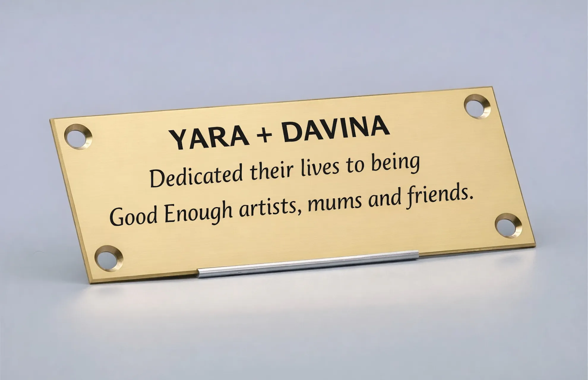 image shows a dedication to the artists Yara and Davina