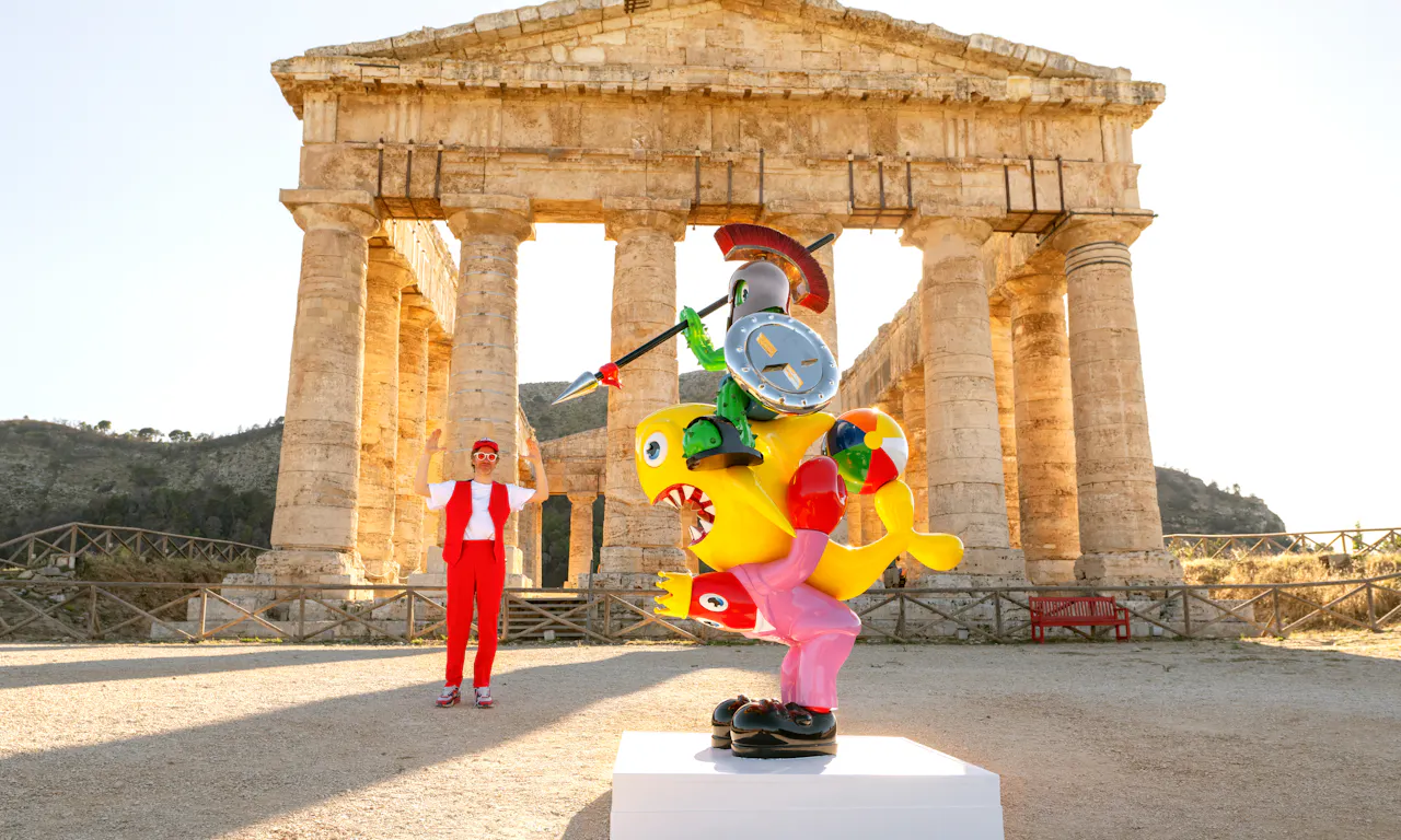 Image: Philip Colbert, Lobsteropolis in Erice, The Archaeological Park of Segesta, Sicily. Credit: Tullio M. Puglia/Getty Images for Philip Colbert Studio