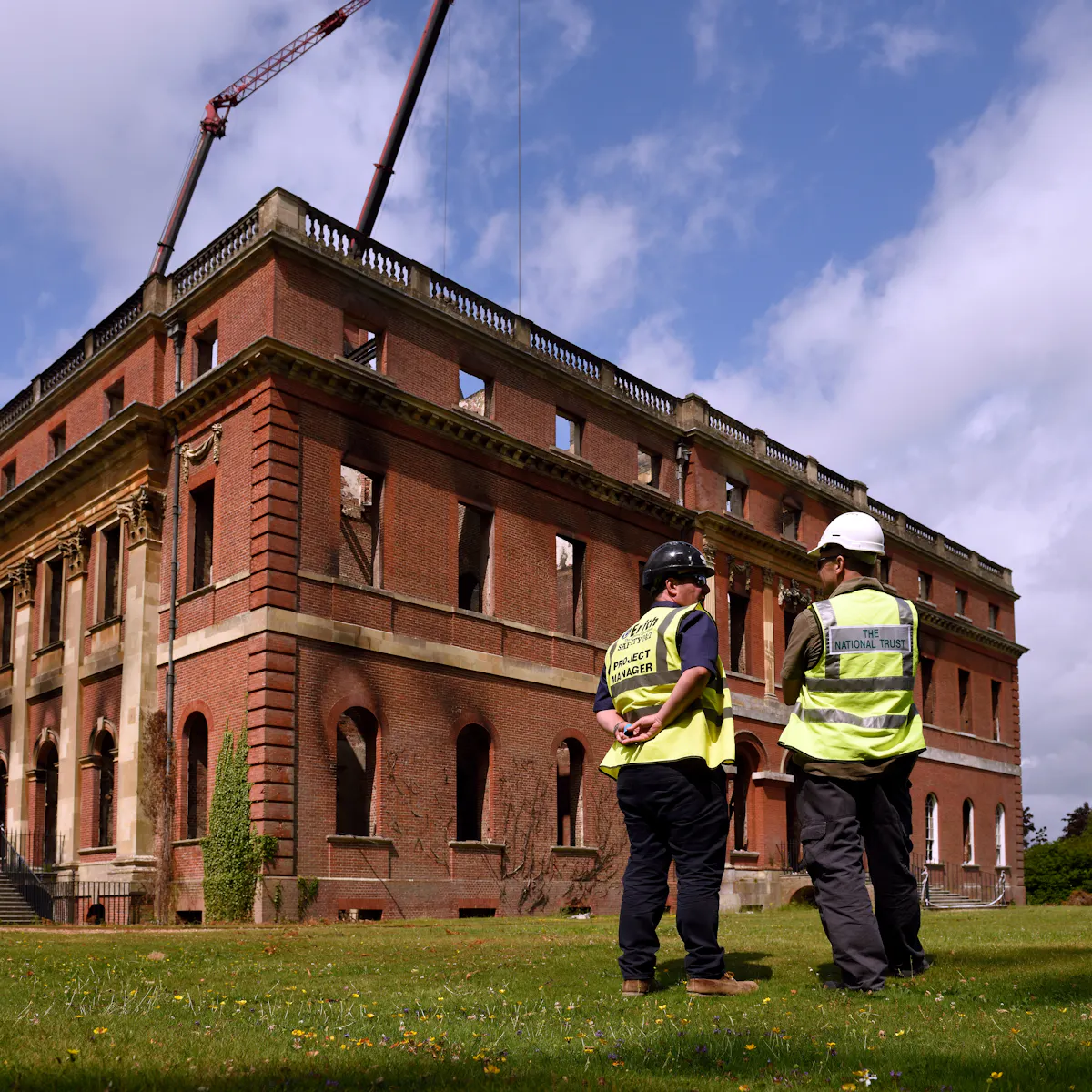 Façade of Clandon House following the fire © National Trust/John Millar