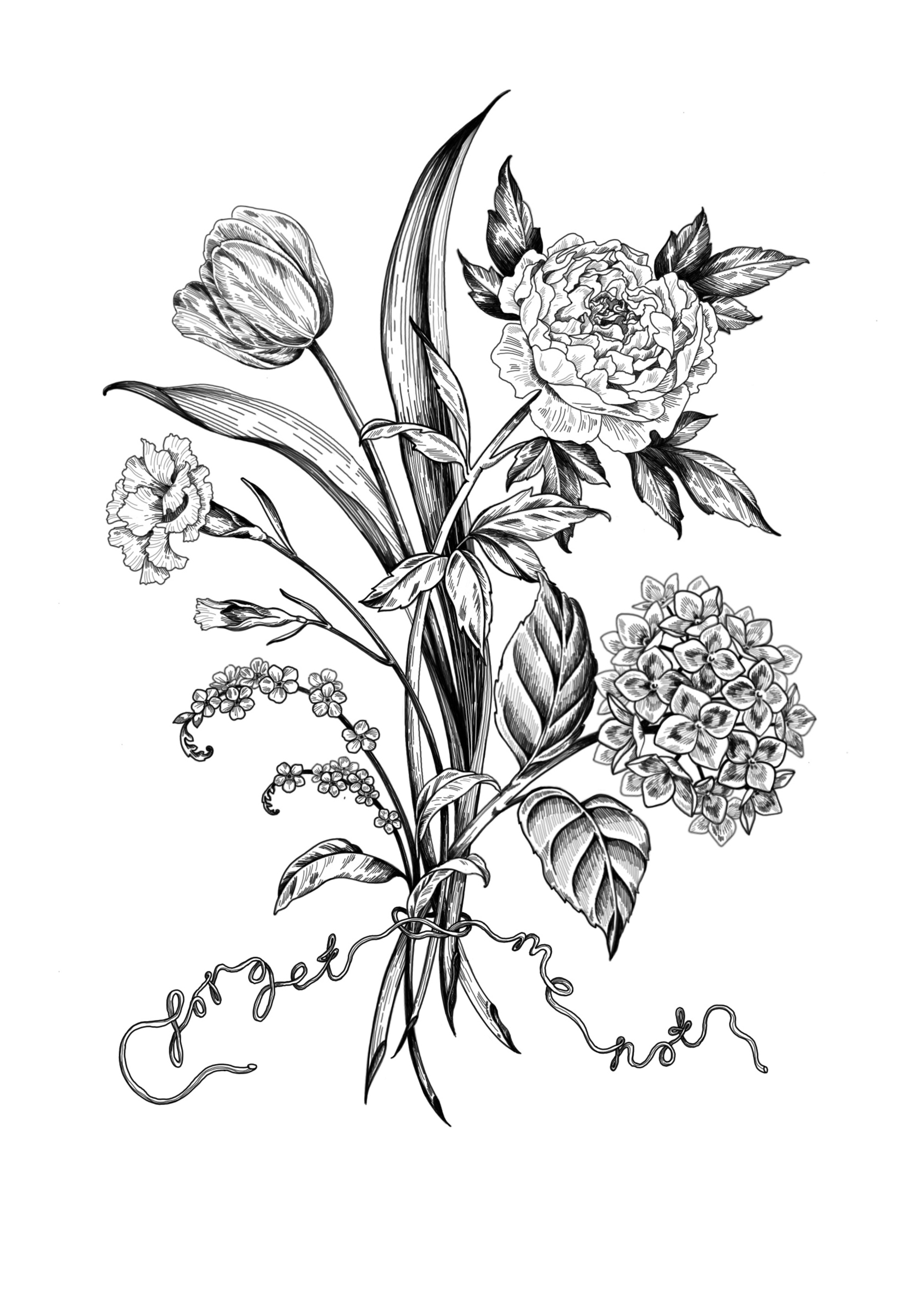 Visualisation of Forget Me Not temporary Tattoo, created in collaboration with local women and designed by tattoo artist Ella Bell, and tattoo being given to a visitor © Deniz Guzel