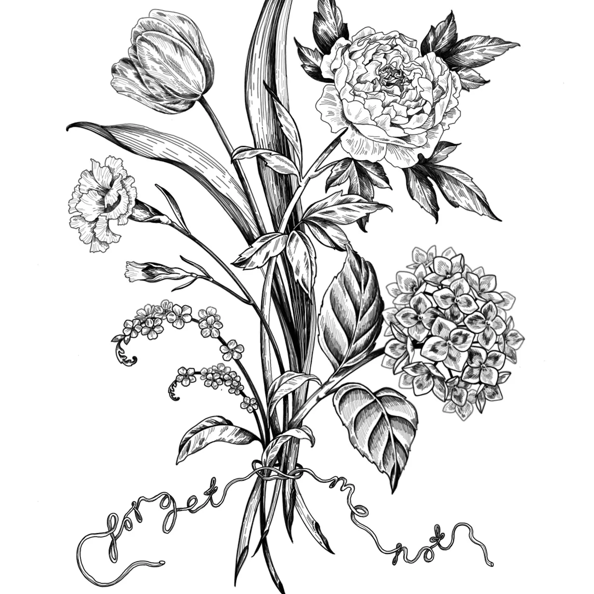 Visualisation of Forget Me Not temporary Tattoo, created in collaboration with local women and designed by tattoo artist Ella Bell, and tattoo being given to a visitor © Deniz Guzel