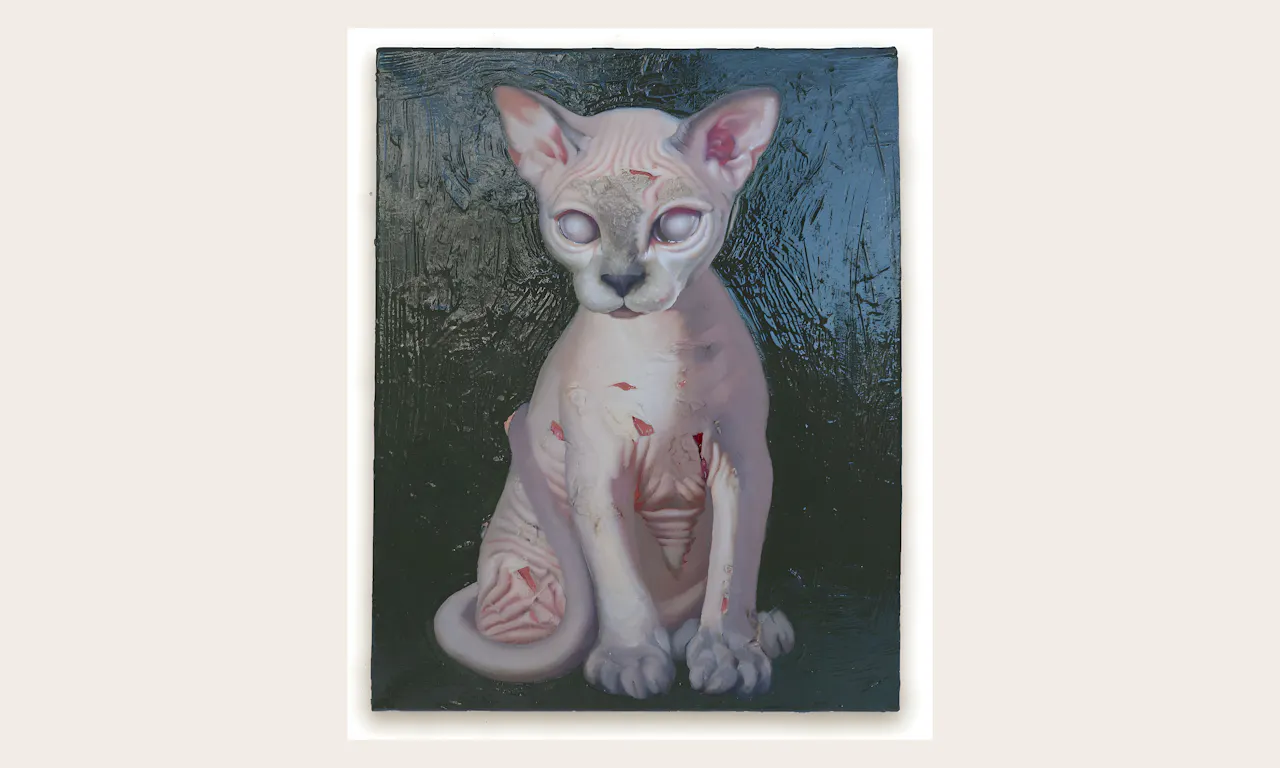 Eva Yates, Old Scratch, 2025, Oil, linseed oil, vegetable oil on canvas, 30x25cm © The Artist, Image courtesy of COLE-LEVI KLIMT
