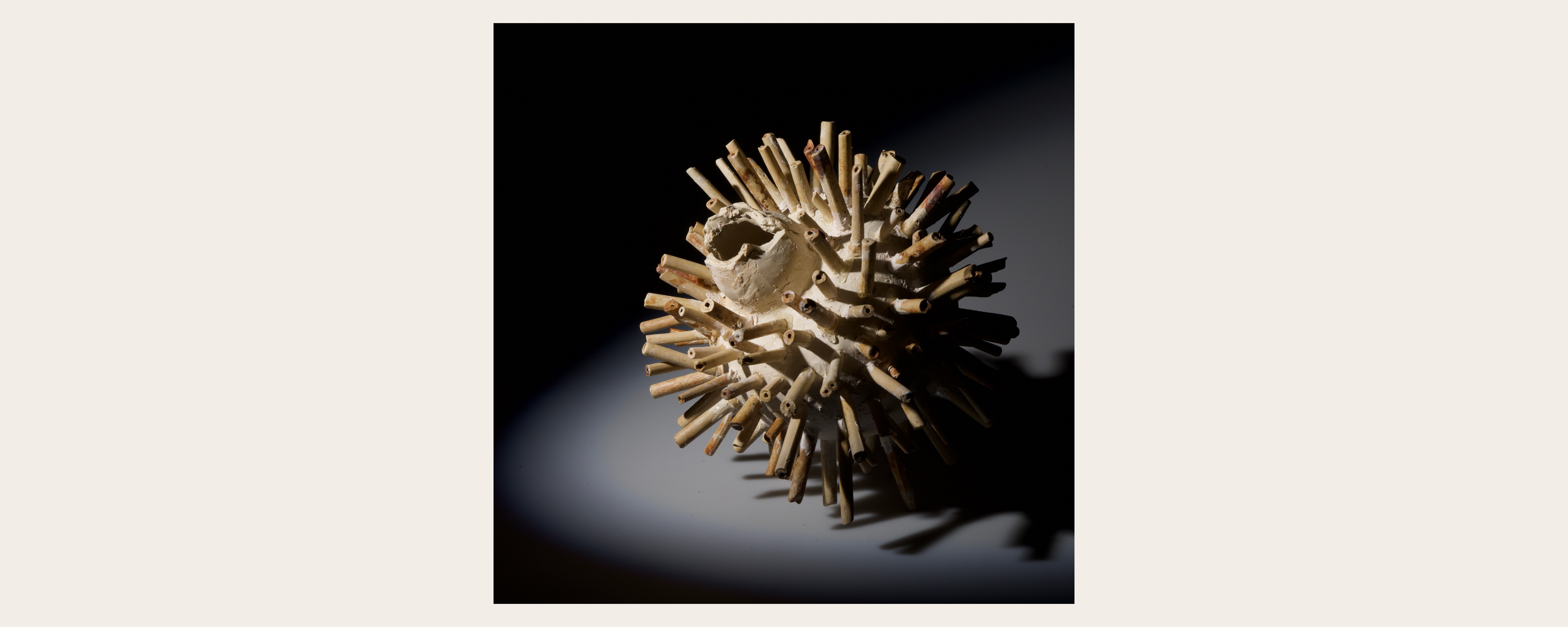 Orly Kritzman,Up in Smoke,Stoneware, clay pipes, paper clay 2025, 30 x 45 cm, c. The Artist, Orly Kritzman