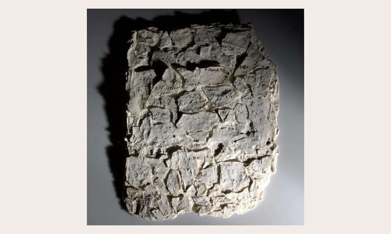 Orly Kritzman, Words Fail Me, Porcelai, glaze, paper clay, cloth, decals2025, 40 x 30 cm, c. The Artist, Orly Kritzman