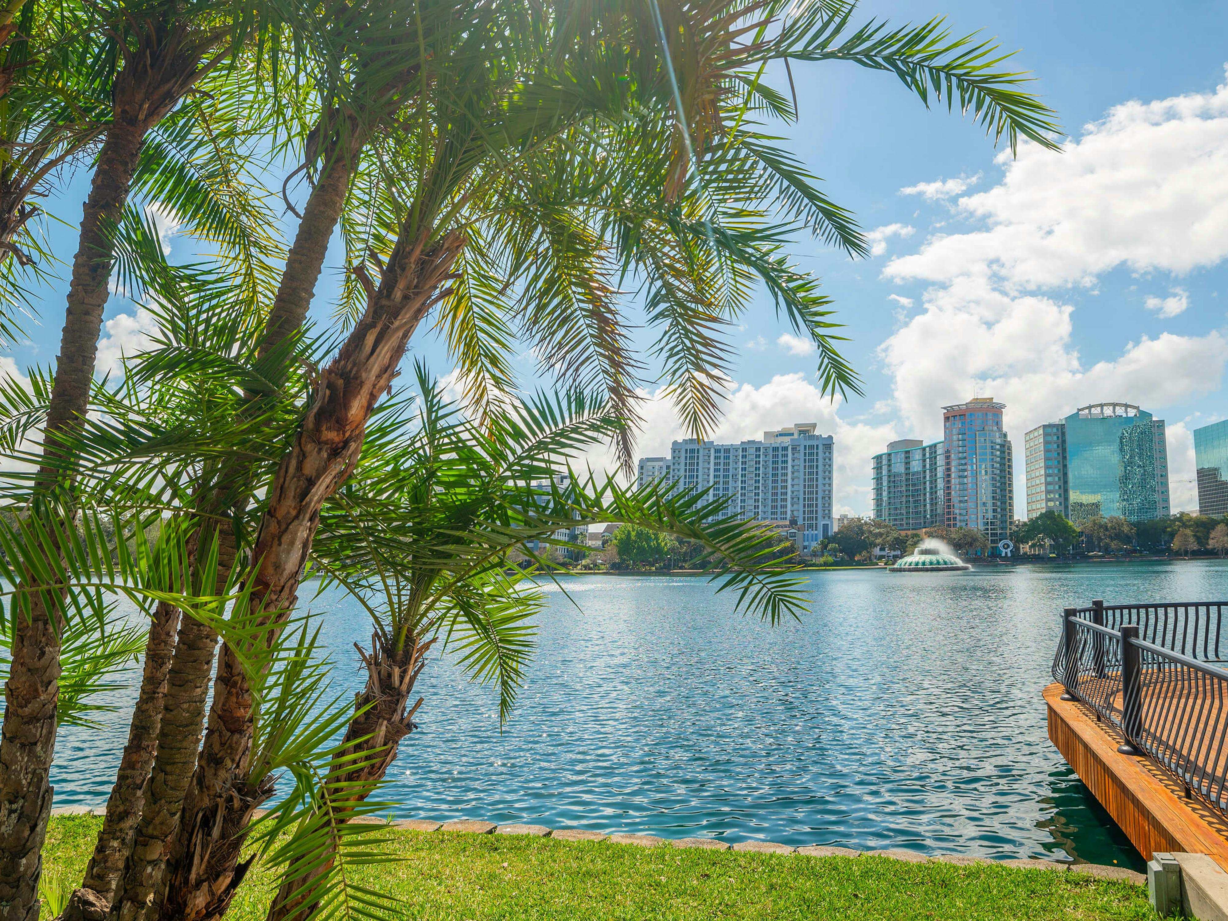 lake with city scape behind i