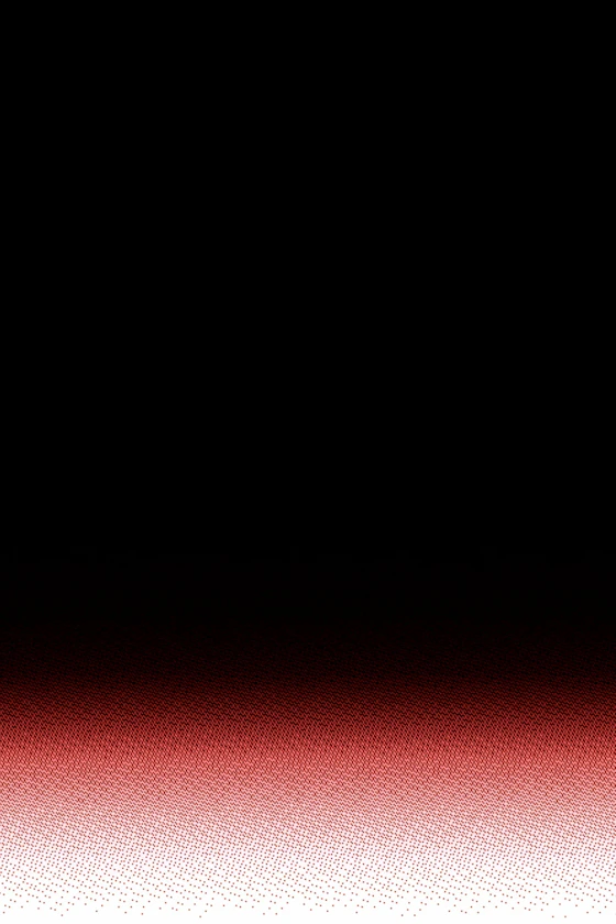 Abstract gradient image fading from black at the top into deep red and then lighter red toward the bottom, overlaid with a dense halftone dot pattern that becomes more visible and spaced out as it descends.