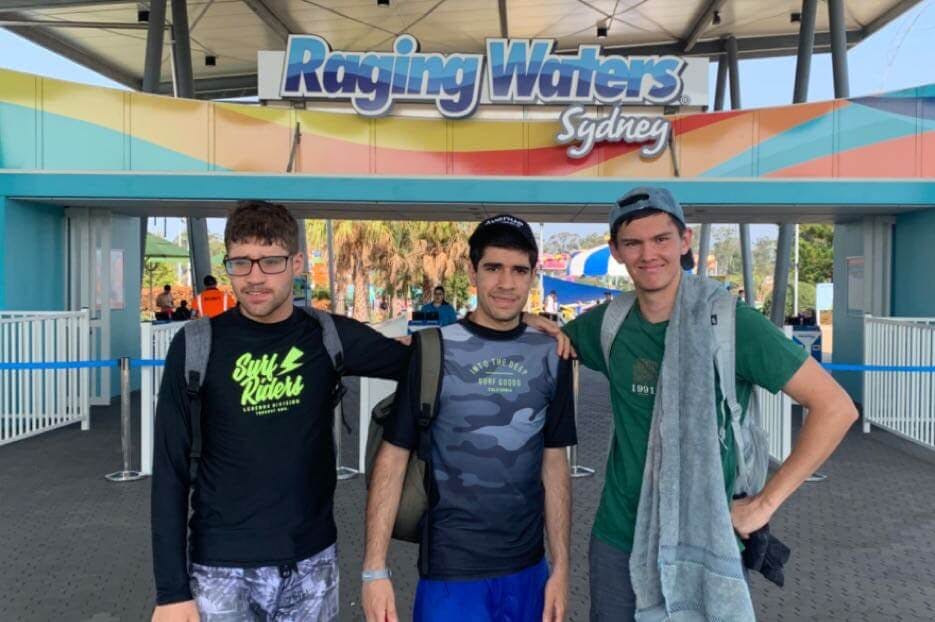 Carer and members going to the water park