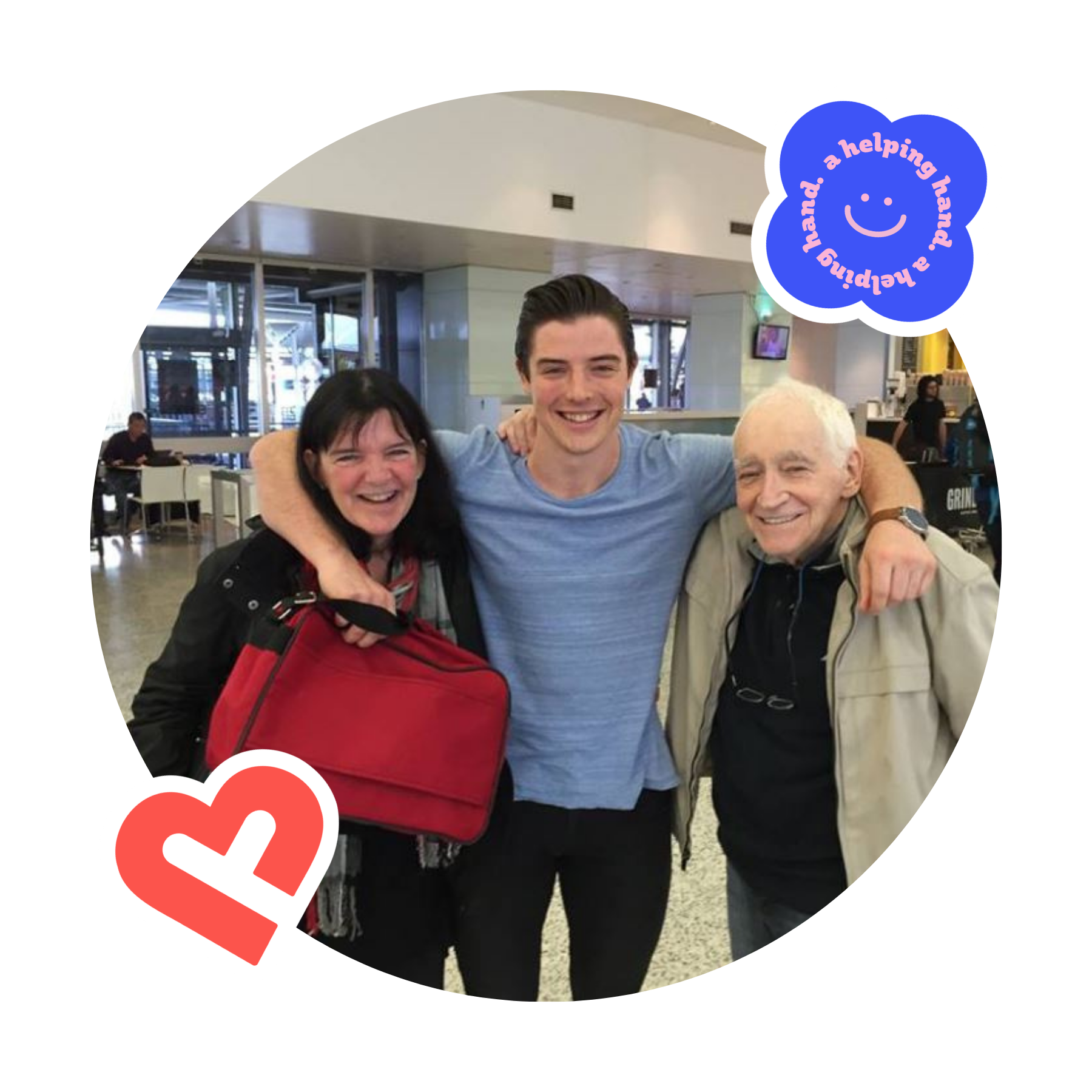 Co-founder Mat and his parents