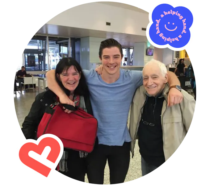 Co-founder Mat and his parents
