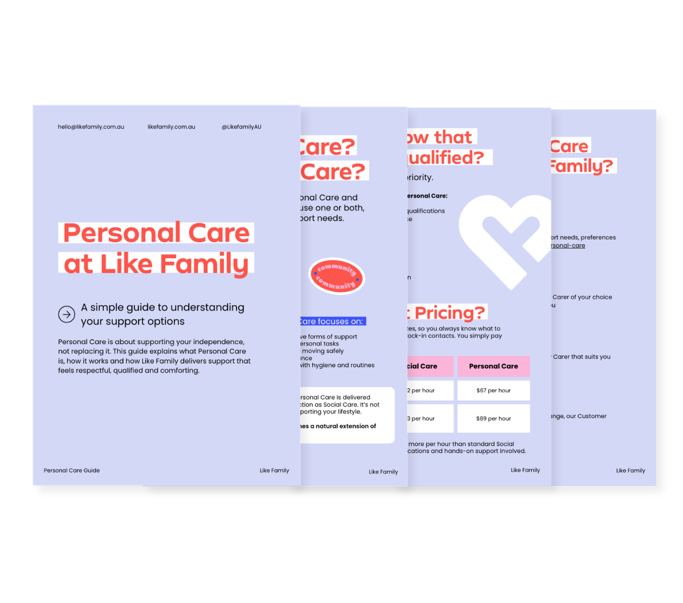 Pages of the Personal Care Members Guide