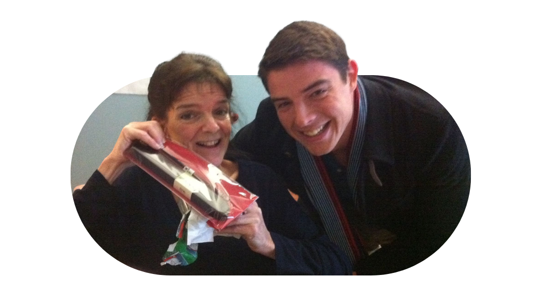 Co-founder Mat and his mum