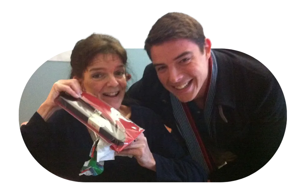Co-founder Mat and his mum