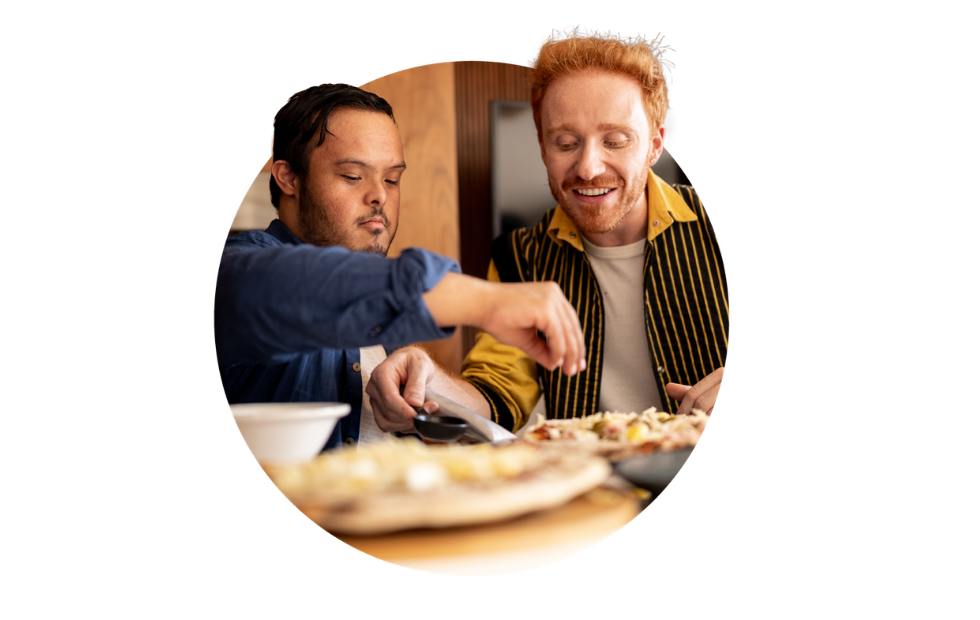 A Like Family and Member making food together