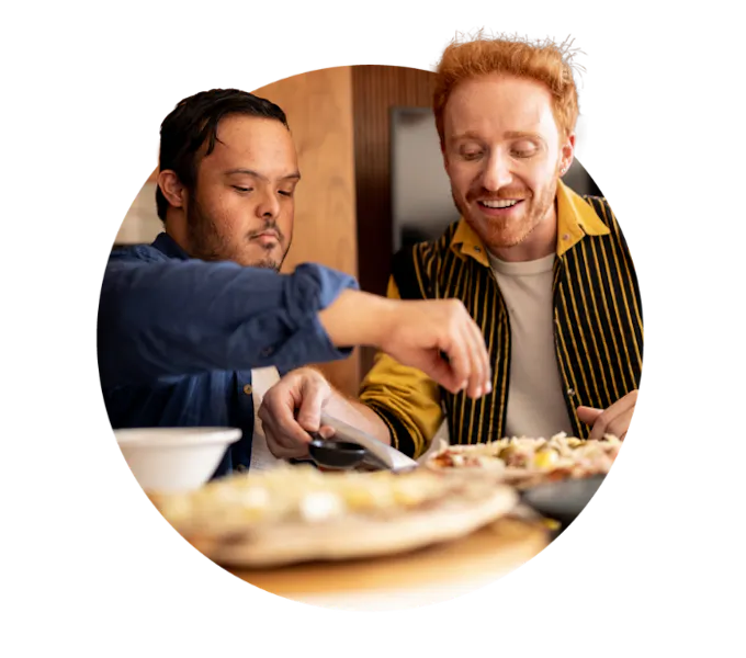 A Like Family and Member making food together