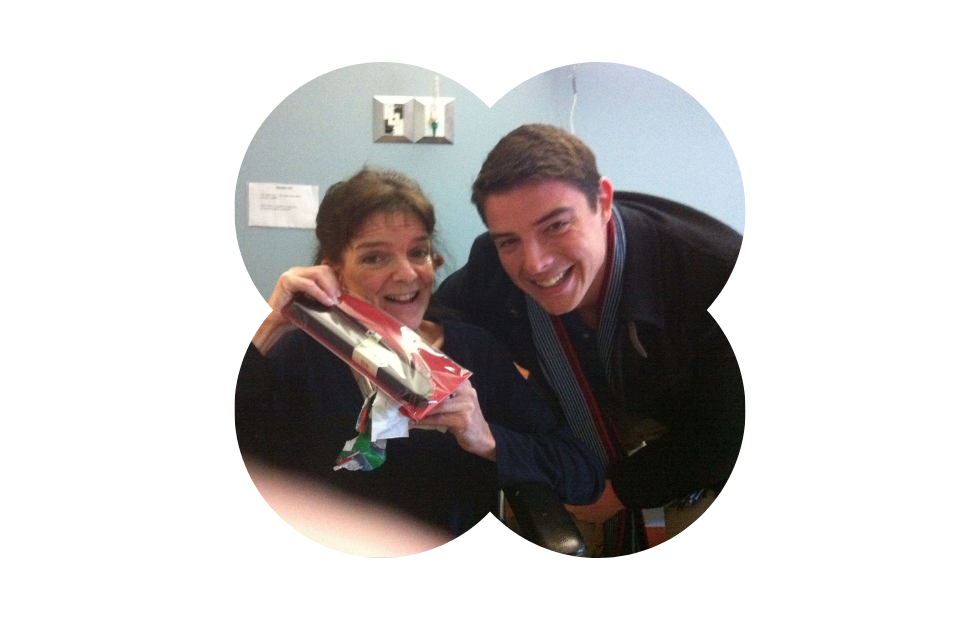 Co-founder Mat and his mum