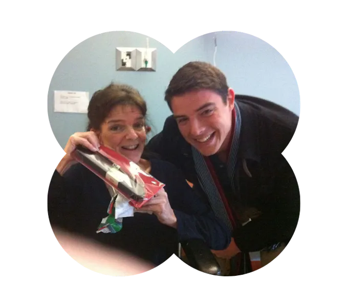 Co-founder Mat and his mum