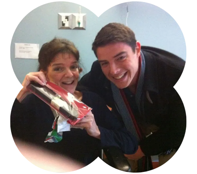 Co-founder Mat and his mum