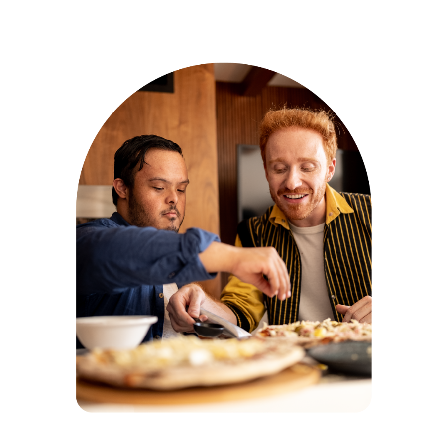 A Like Family Carer and Member meal prepping together