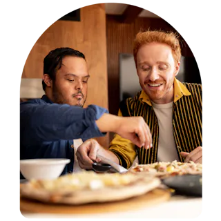 A Like Family Carer and Member meal prepping together