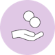 Hand holding coins icon