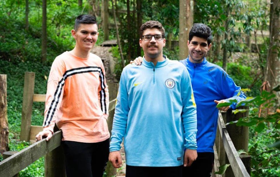 3 men on a like family hiking trip
