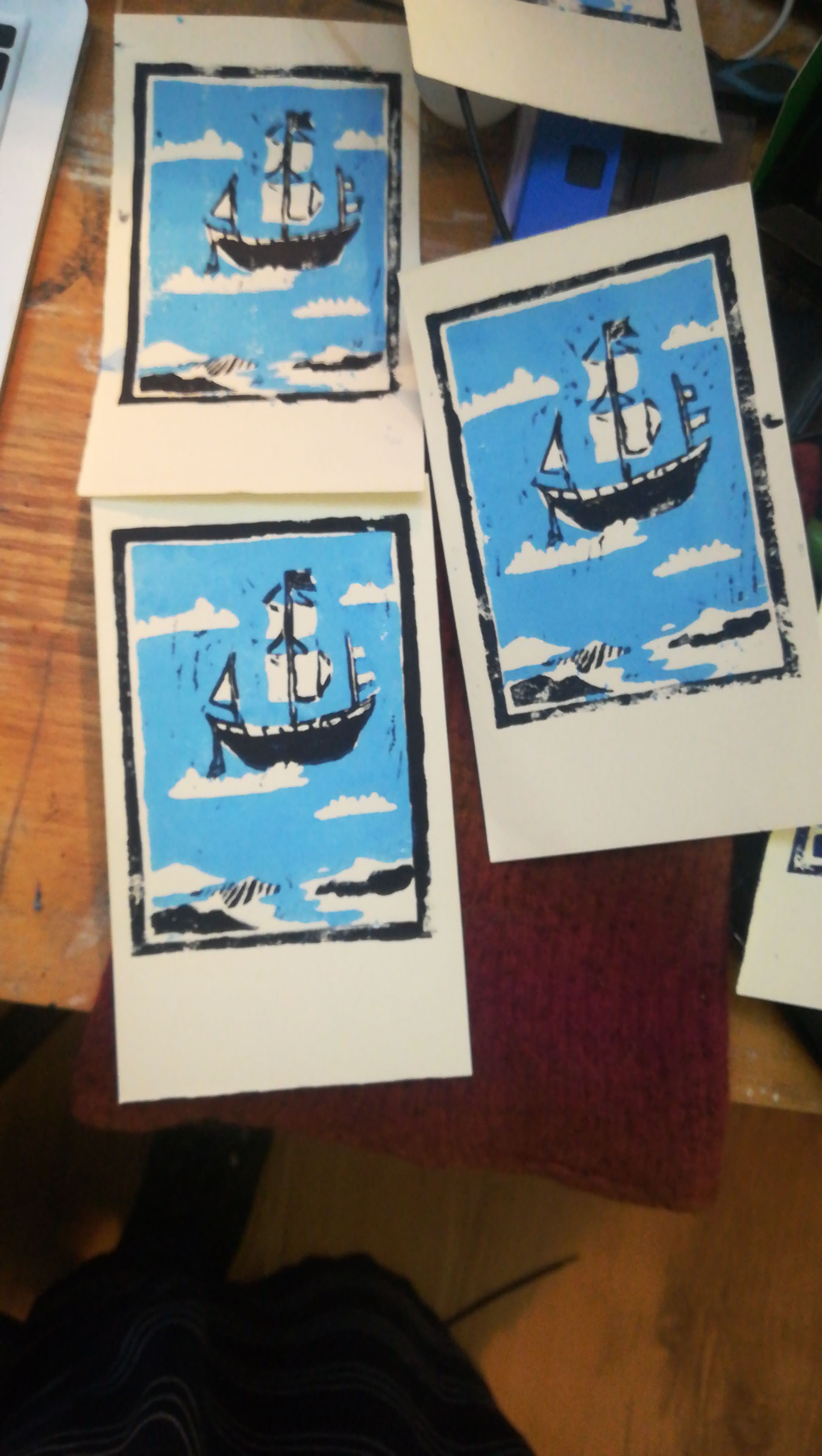 Linolschnitt - Weihnachtskarten 2018, Lillian Noack