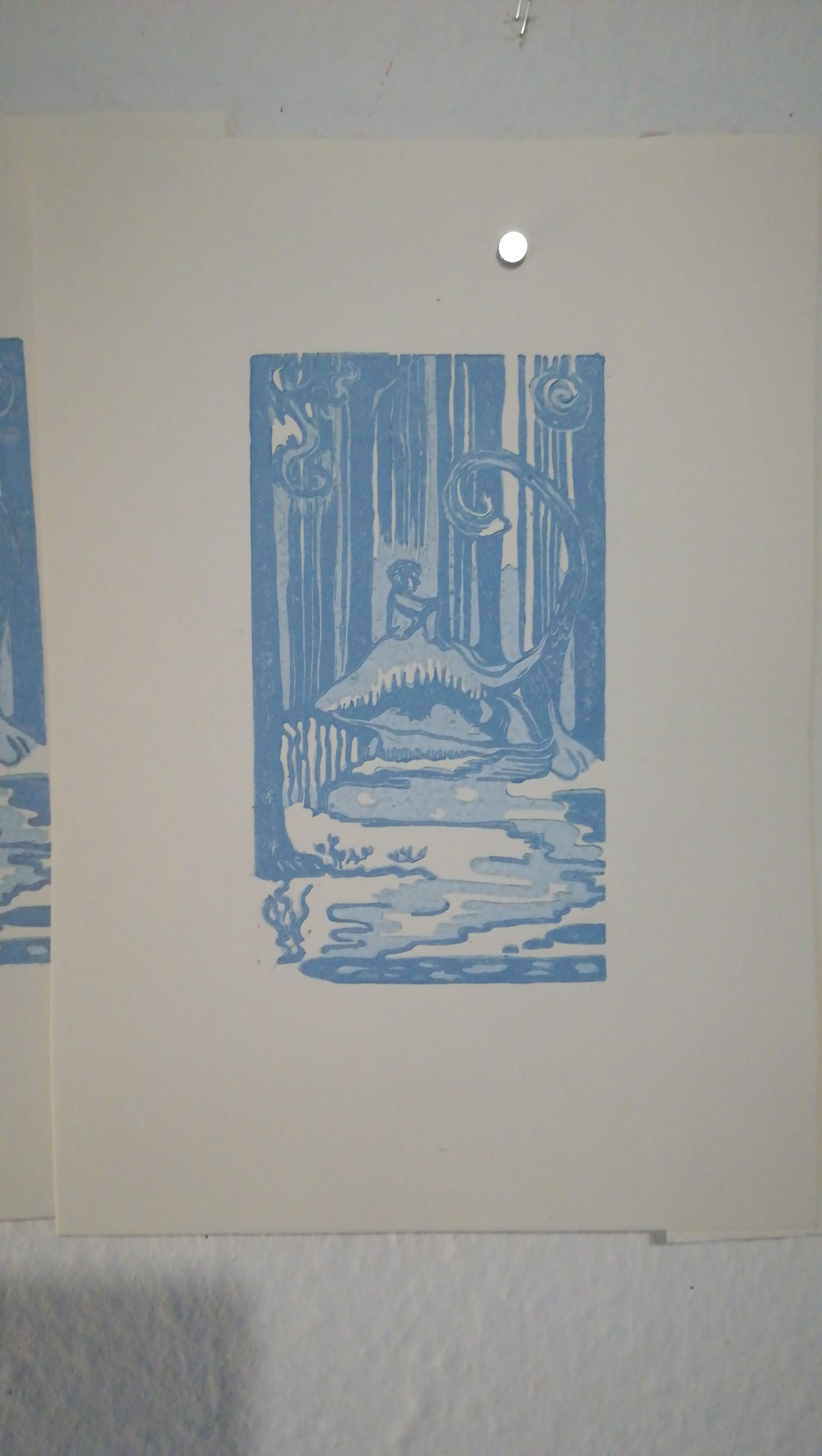 Linolschnitt - Allein im Wald, Lillian Noack